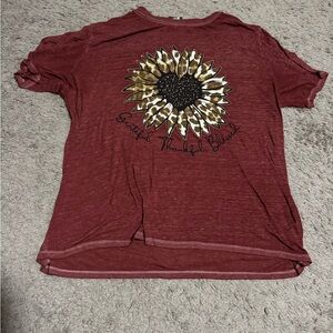 Maroon Sunflower Graphic Tee